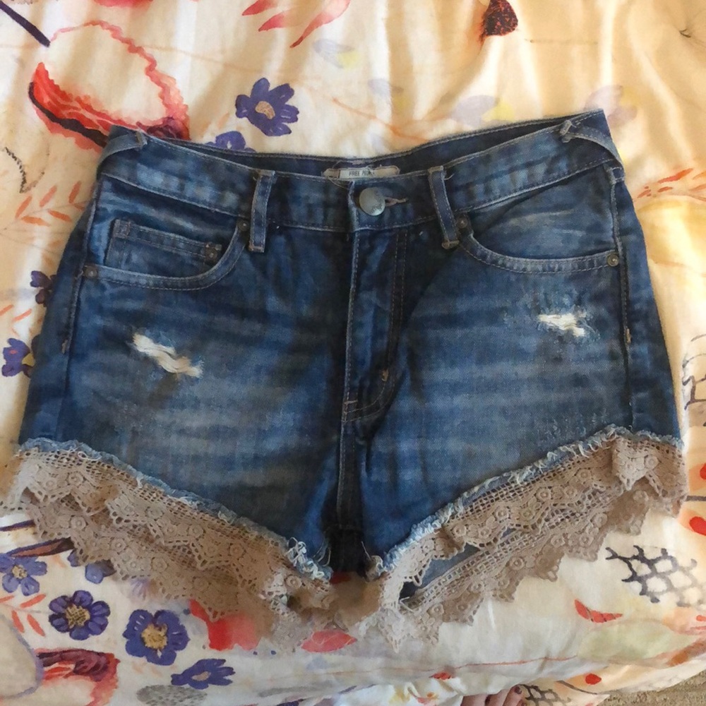 free people lace lined shorts - size 24